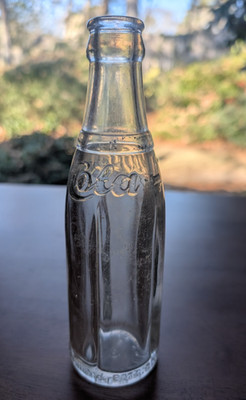 RARE Clear Cola-Hiball, New Orleans LA, Art Deco Ring Neck Soda Bottle, VINTAGE