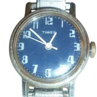 Vintage Timex Womens Watch Blue Dial Silver Tone Manual Wind Expansion Band