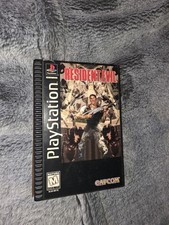 Resident Evil PS1 Long Box Playstation w/ Disc and Manual  Damaged Box