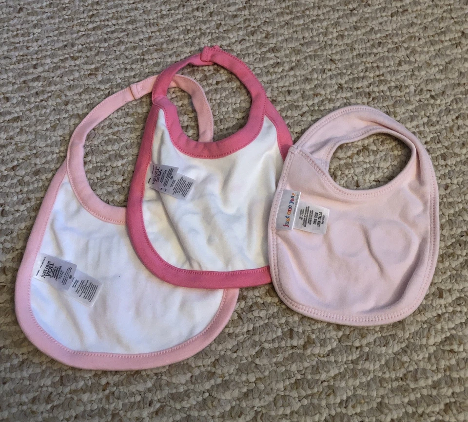 Lote de 3 babadores rosa Carter's Just One You Girl's - Imagem 2 de 2