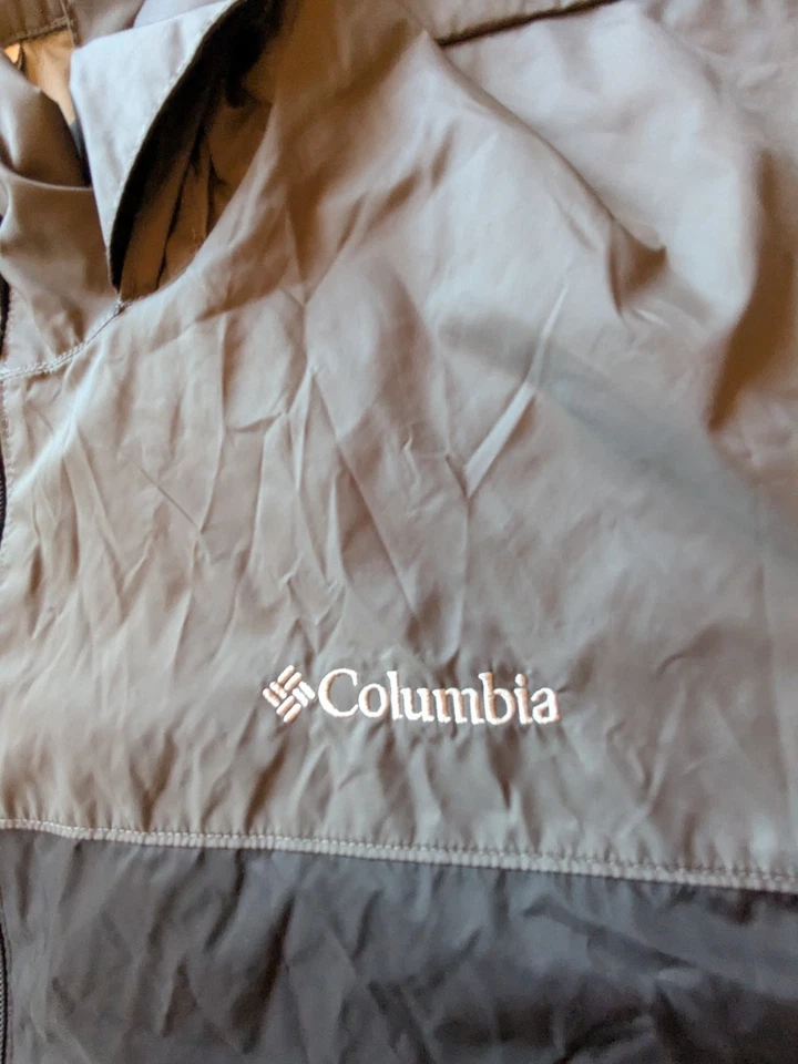 Columbia Men’s 4X Windbreaker Jacket Gray Black Hooded Lightweight Full Zip Plus - Image 2 of 4