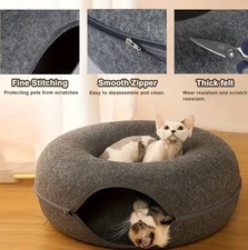 Donut Cat Bed Pet Cat Tunnel Game Toy Dual-use Cat House Medium New