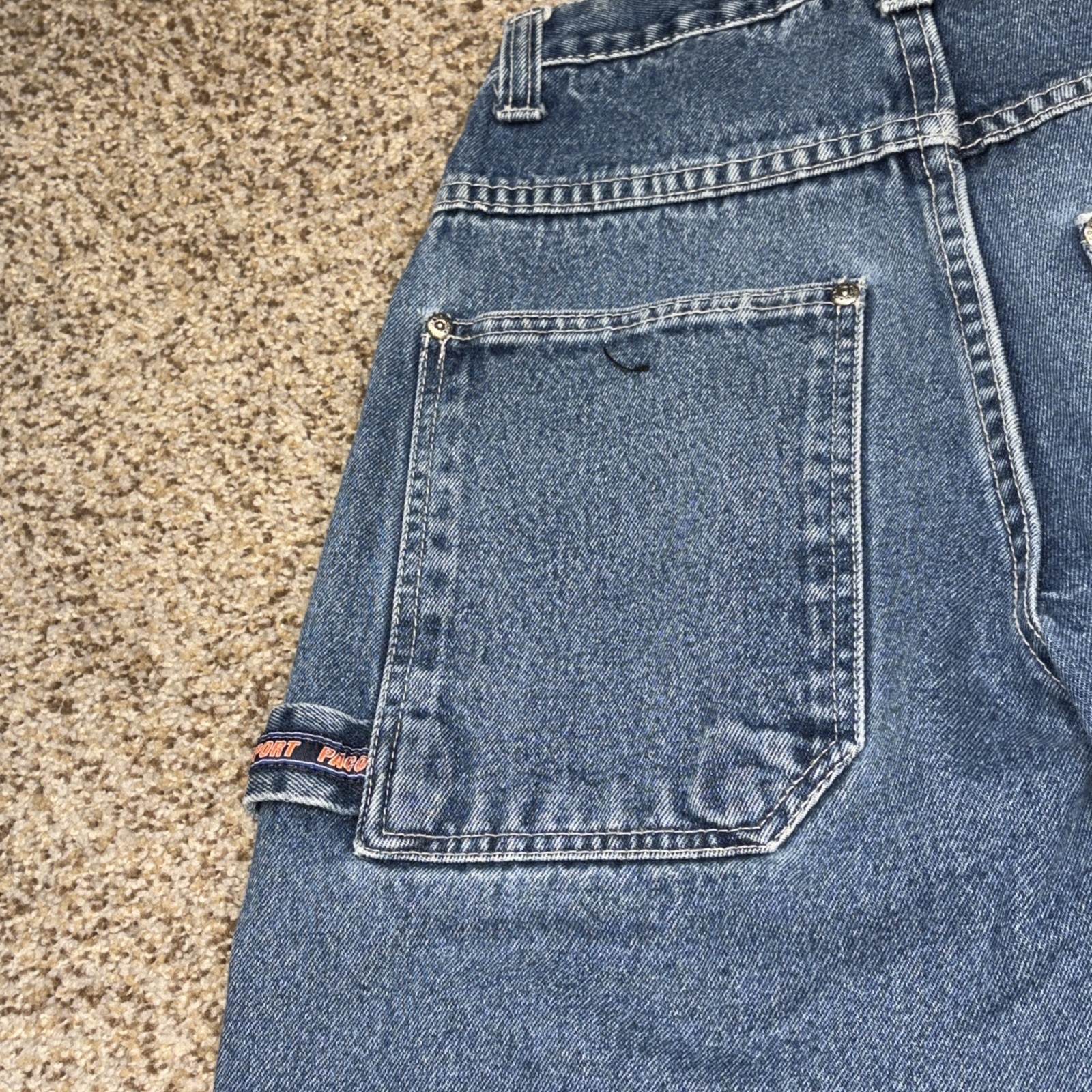 Vintage Y2K Paco Denim Wide Leg Skater Carpenter Jeans Boys Sz 12 Fits 26 X 26 - View 18