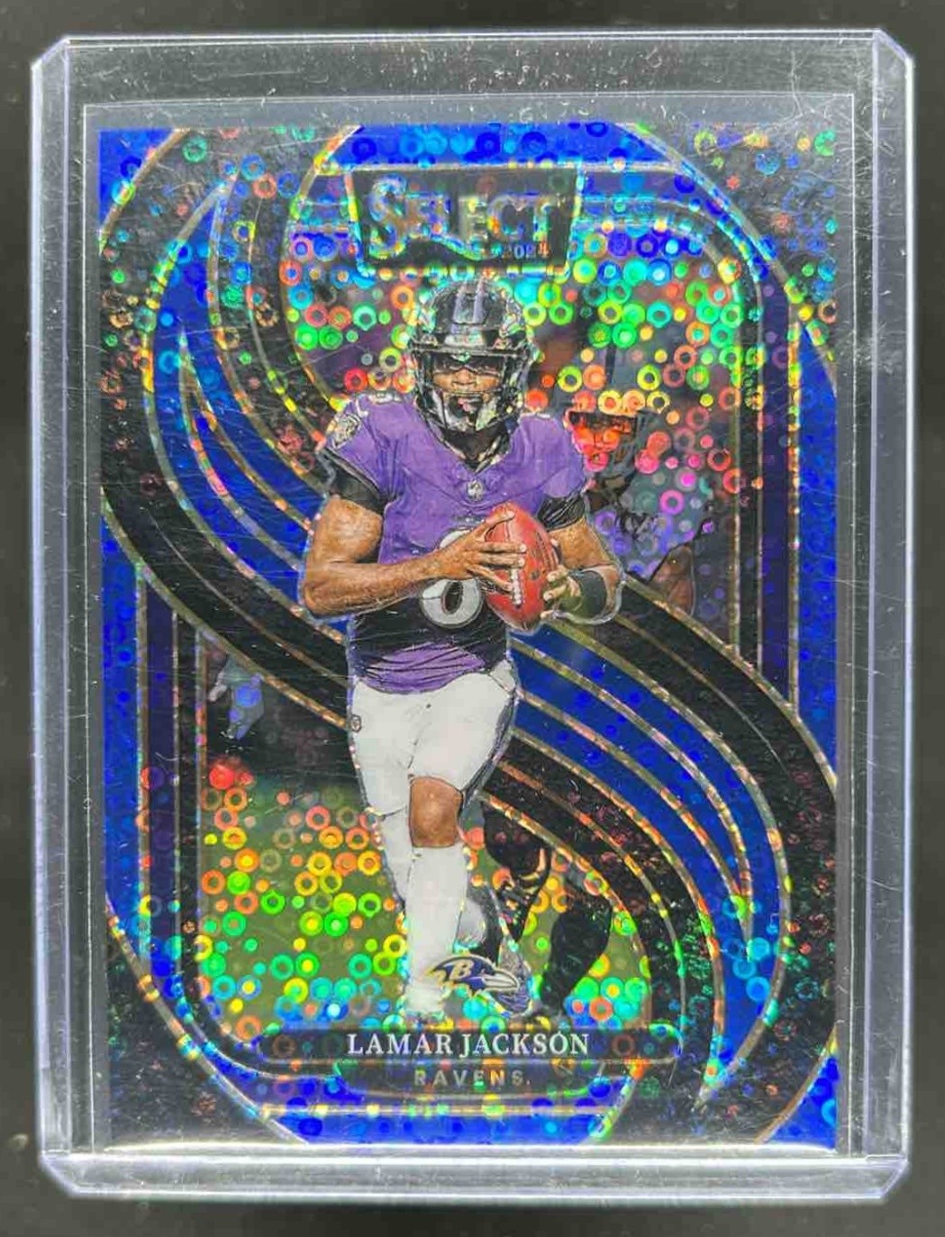 2024 Select Lamar Jackson Premier Blue Disco Prizm #5/25 Ravens