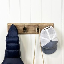 Wall Hooks for Coats on Wood GOLD Dog Tail Decorative Storage Key Rack Lead Bag