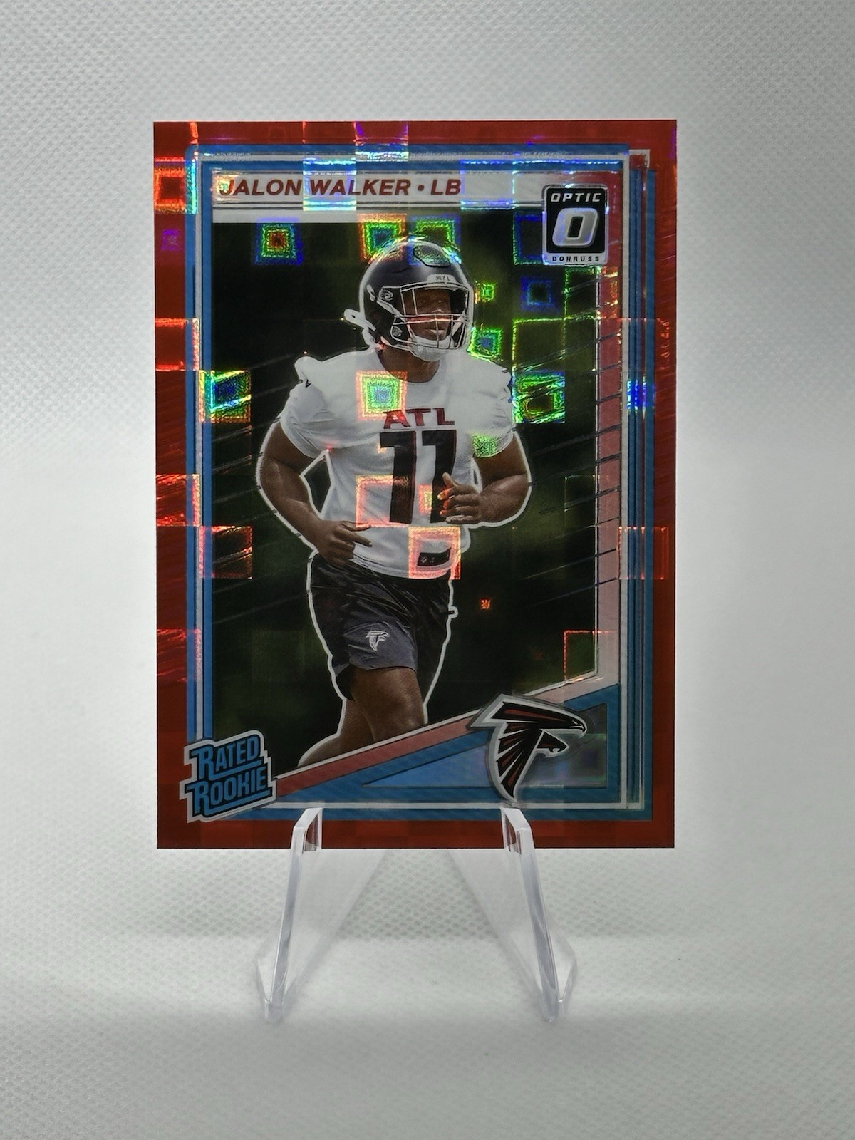 2025 Panini Donruss Jalon Walker RC Optic Preview Red Pandora #344 Falcons