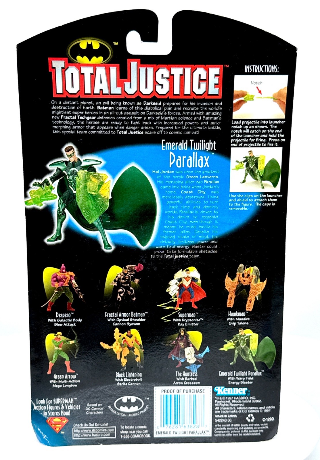DC Super Heroes Total Justice Emerald Twilight Parallax Figure Kenner 1996