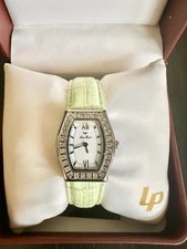 Ladies' Quartz Watch Beautiful Crystal Bezel Leather Strap Lucien Piccard