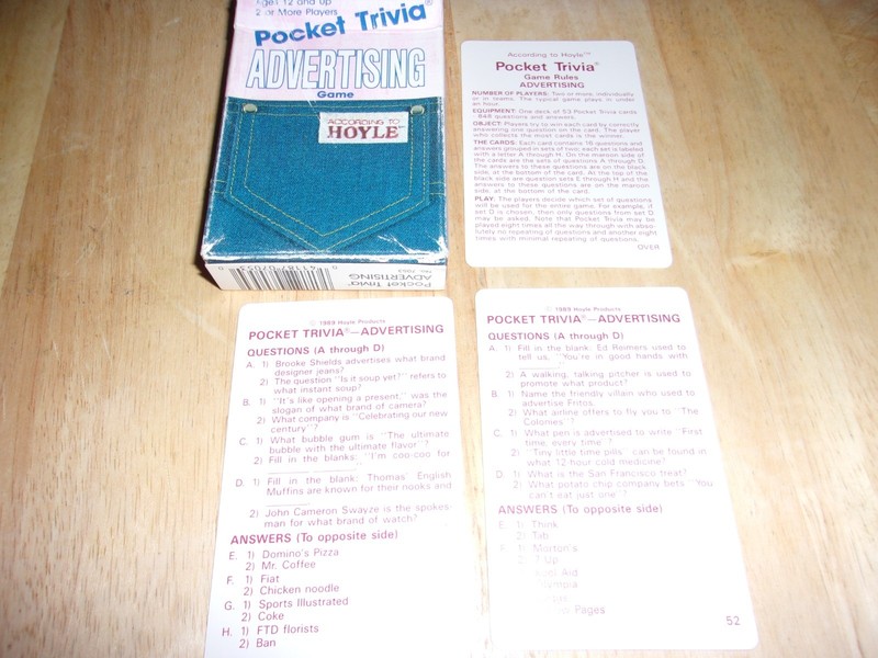 Vintage Pocket Trivia Advertising