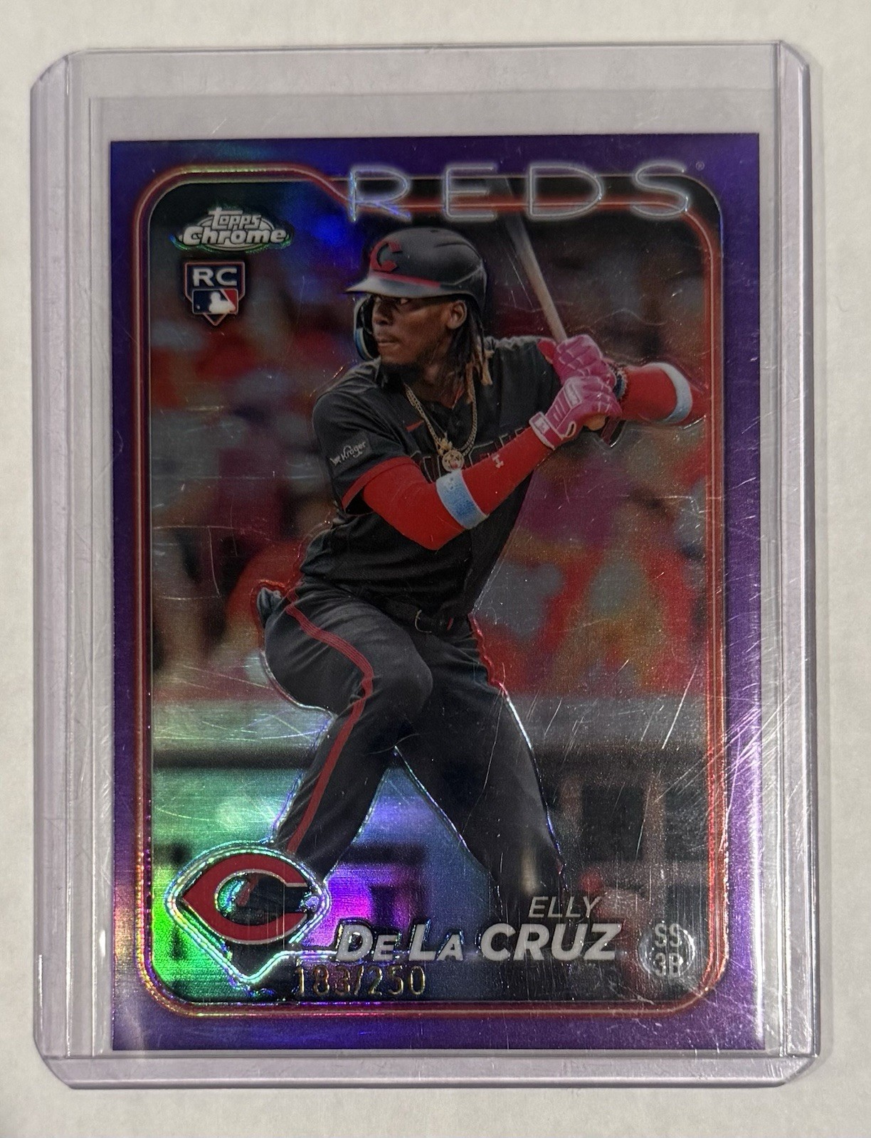 2024 Topps Chrome Elly De La Cruz Purple Refractor RC 183/250 #44