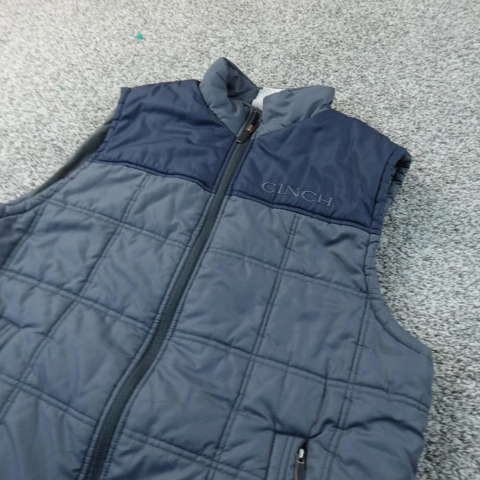 Cinch Vest Mens L Blue Quilted Insulated Full Zip Western Outdoor Work Ranch Top
