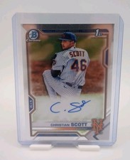 Christian Scott 2021 Bowman Draft Chrome Draft Pick Autographs 1st #CDA-CS Mets