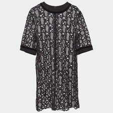 Gucci Black GG Macrame Lace Short Dress M