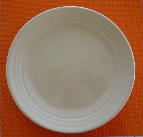 Vintage Bauer Pottery 12 1/2" Early Ringware  Cream Chop Plate Platter  NO WEAR