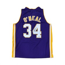 SHAQUILLE O'NEAL SHAQ AUTOGRAPHED PURPLE YELLOW CUSTOM JERSEY JSA