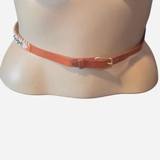 handmade Native Orange and Brown beaded Belt