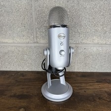 Blue Yeti USB Condenser Microphone Silver w/ Stand  USB Cable   Tested Working