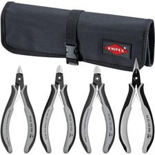 Knipex KNT-9K008010US Electronics Pliers Set in Tool Roll - 4 Piece