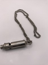 Vintage Promo Silver Tone Whistle Necklace Made In Germany Works 28  Chain