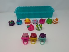 Lot Num Noms Toy Light Up Rings with Wall Shelf / Case HARD TO FIND! Set 16 pcs.