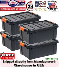 Iris 47 Qt. / 11.75 Gallons Remington Heavy Duty Store-It-All Totes, Set Of 4