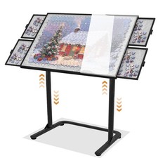 Puzzle Table with Drawers 1500pcs Adjustable Height Up Angles