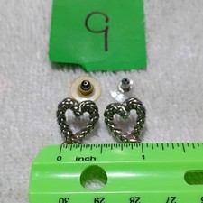Silver Tone Heart Stud Earrings Metal Butterfly Closure Fashion Jewelry