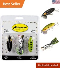 Legendary 3-Pack Fishing Lures: 2 Jitterbugs + 1 Hula Popper for Topwater Action