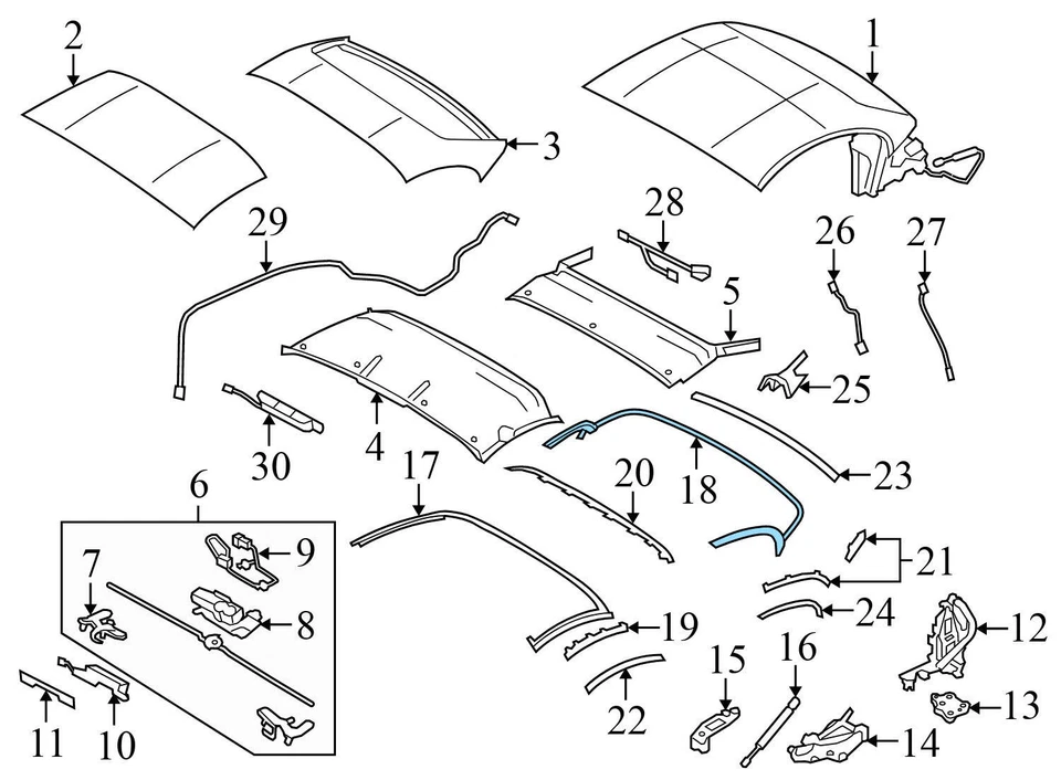 BMW Z4 2009-2016 - convertible trasero sello superior/resistente a la intemperie 7192951 Foto 3 de 4