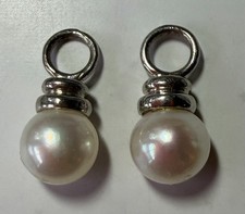 Cultured Pearl Earring Charms Sterling Silver