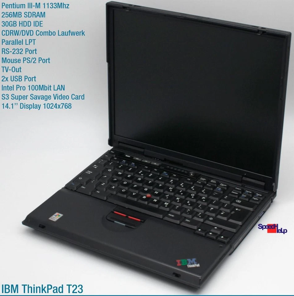 Notebook IBM THINKPAD T23 INTEL PENTIUM 3 1133MHZ Laptop Windows 98 CDRW DVD - Immagine 2 di 4