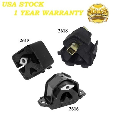 3PCS MOTOR & TRANS MOUNT FIT 1991-1992 DODGE SPIRIT 2.2L - MANUAL TRANS