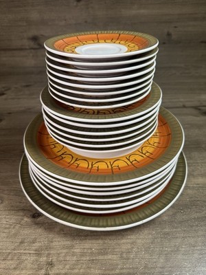 Vintage Rare Casual Ceram Dish Set(6 Dinner/6 Salad /8 Bread/ 1 Serving Plate/s)
