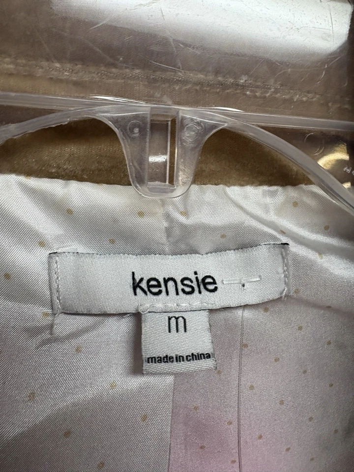 Kensie Women’s Tan Velvet Blazer Size M Button Frt Fall Boho - Image 4 of 4