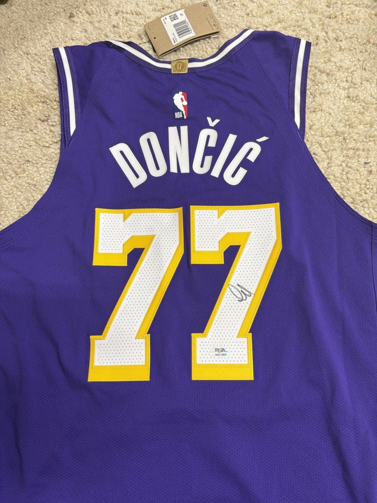 Luka Doncic Autographed Signed Autograph Lakers On Court Jordan Authentic Jersey PSA/DNA 