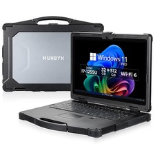 MUNBYN  IRX17, 15.6" Windows 11 Pro, Intel i7-1255U, 32GB DDR5+512GB SSD 2Y