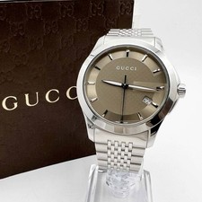 GUCCI G-Timeless YA126406 Brown Dial Quartz Stainless Steel Men's Watch 39mm 16.