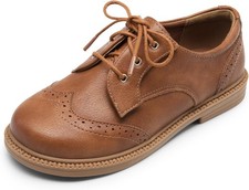 DREAM PAIRS Boys Girls Dress Shoes Kids School Uniform 1 Little Kid, Brown