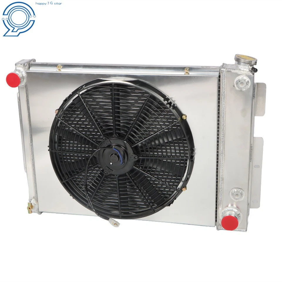 1967-1969 For Chevy Camaro Pontiac Firebird MT 3 Row Radiator+Shroud Fan Foto 2 de 4