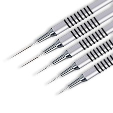 Nail Art Liner Brushes, 5Pcs, Size 5/8/11/15/20mm Nail Art Tools with Stripin...