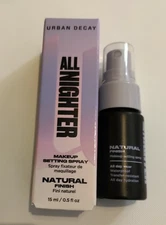 NIB URBAN DECAY ALL NIGHTER MAKEUP SETTING SPRAY NATURAL FINISH MINI TRAVEL .5OZ