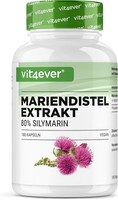 Vit4Ever Mariendistel Extrakt 180 Kapseln Mit Je 500 Mg - 80% Silymarin Anteil -