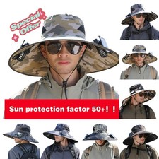Solar  USB Powered Fan Outdoor Fishing Hat, Sunscreen Sun Hat with Dual Fan