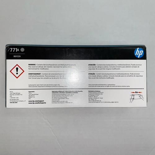 HP 771A DesignJet Ink Cartridge for Z6200/Z6600 Z6800/Z6810,775ml, Gray (B6Y22A) - Picture 2 of 3