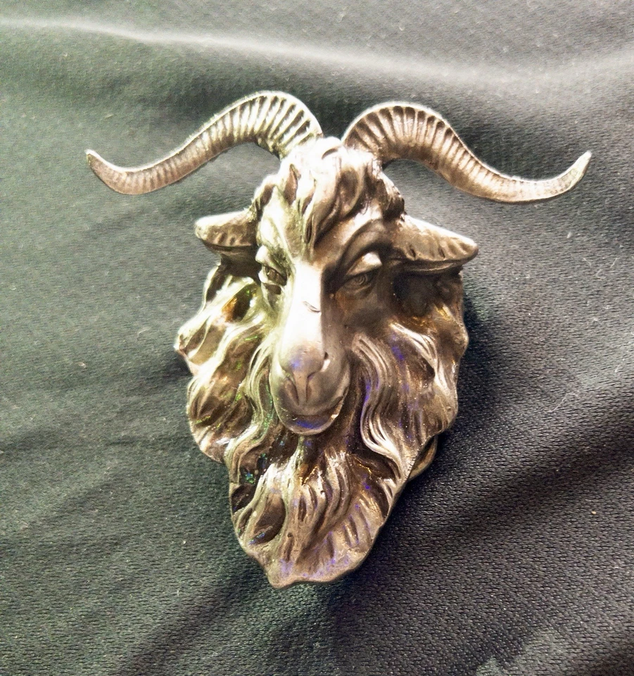 Vtg Bergamot Brass Works 1974 GOAT Head Belt Buckle Western Ranch Southwestern - Image 3 of 4