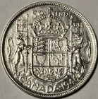 Canada 1946 50 Cents - Sharp Detail - Cleaned - KM# 36 - 80% Silver