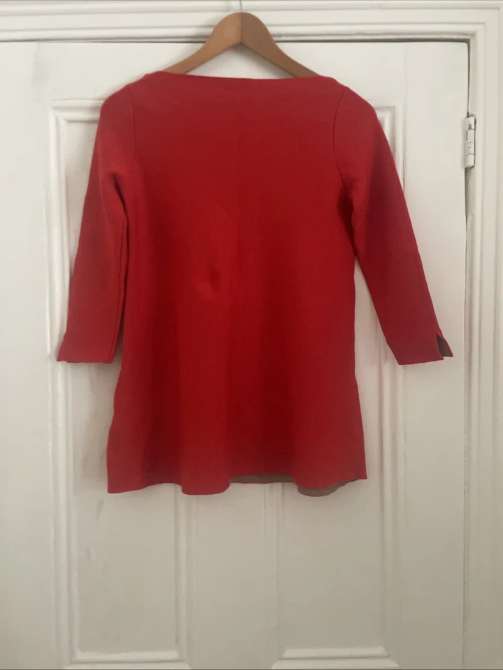 COS Orange Wool Blend Tunic Top - Raw Edge Hem - Size XS (approx UK 8/10) - Image 2 of 3