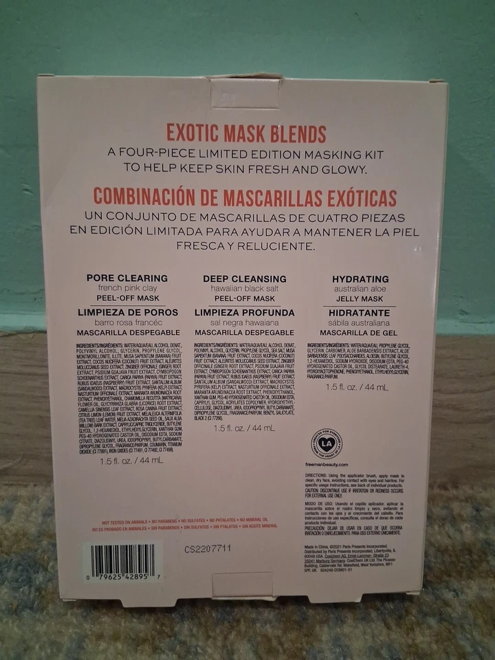 FREEMAN EXOTIC MASK BLENDS MULTI MASK 4 PC KIT & SILICONE BRUSH - Image 3 of 4