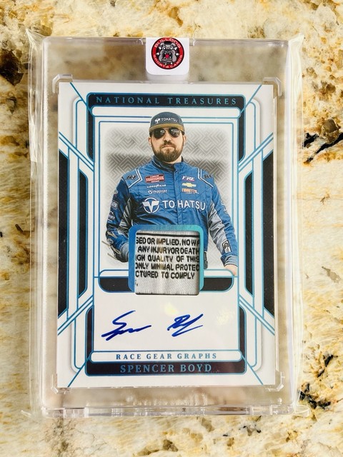 2025 National Treasures ONE OF ONE Spencer Boyd 1/1 Autographed FIRE SUIT TAG