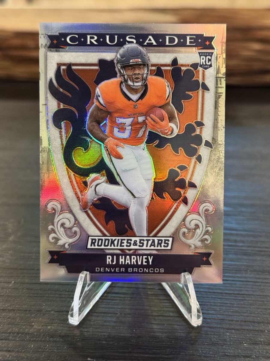 2025 Rookies & Stars Football FOTL Silver Crusade RJ Harvey Denver
